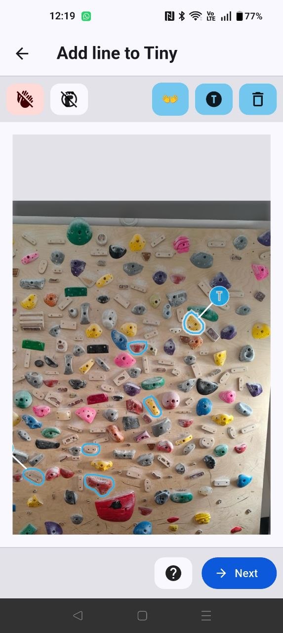 Select holds to set a boulder problem